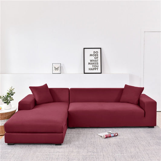 Elastic sofa cover wine red