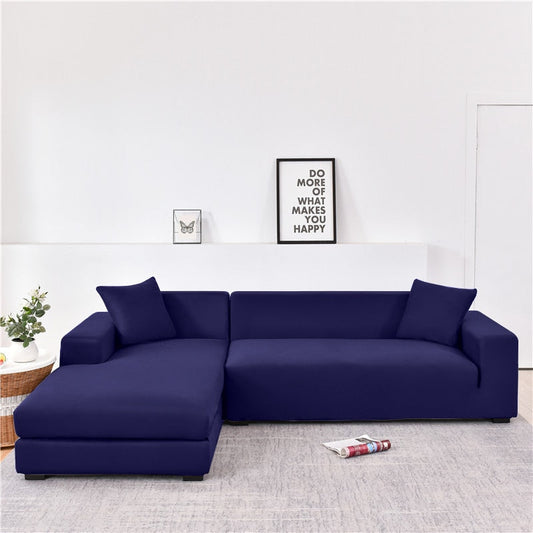 Elastic sofa cover navy blue