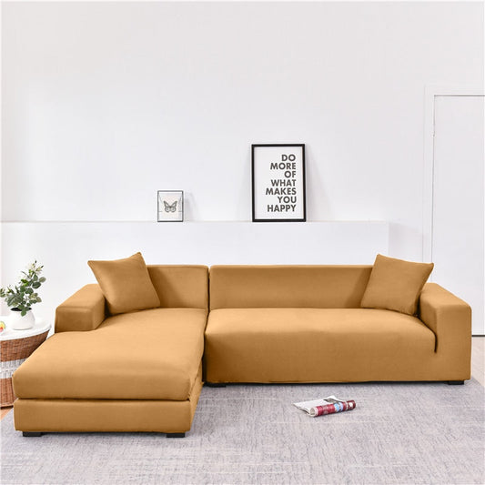 Elastic sofa cover camel