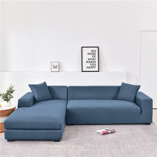 Elastic sofa cover gray blue